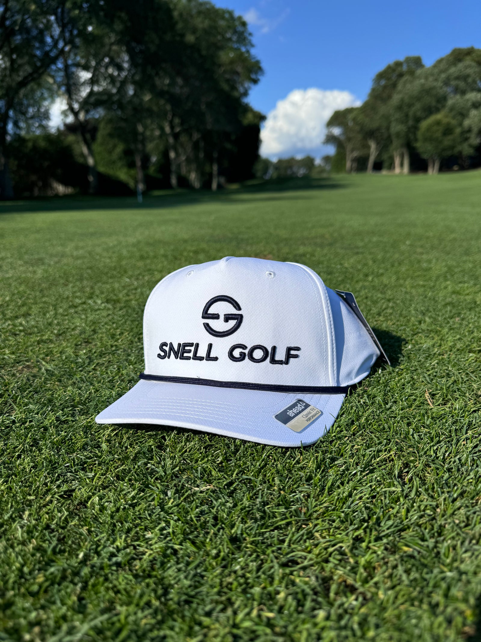 SG Rope Snapback Golf Hat Hats Snell Golf White/Navy rope