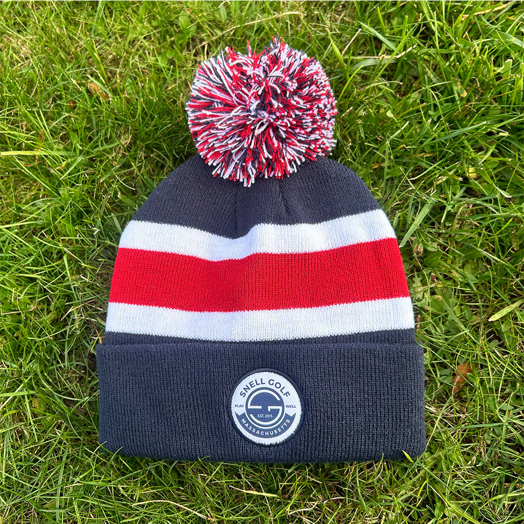 &quot;Play Well&quot; patched winter hat Hats Snell Golf Red/White/Blue  